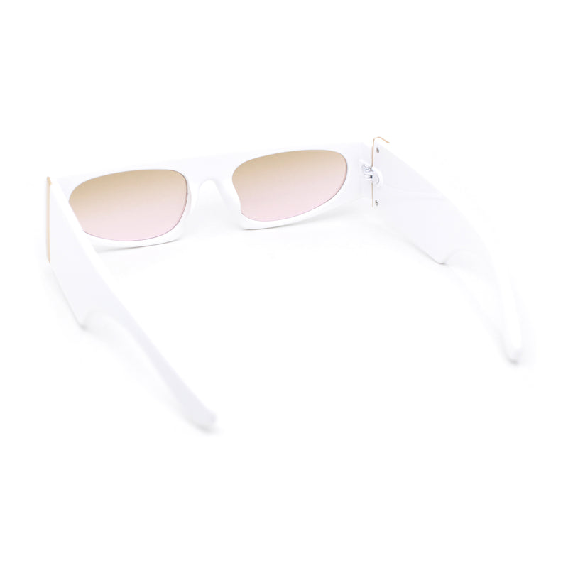 Womens Exaggerated Thick Temple Mod Narrow Rectangle Plastic Sunglasses