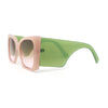 Womens Extra Oversized Super Thick Arm Square Cat Eye Plastic Fashion Sunglasses
