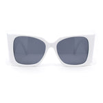 Womens Extra Oversized Super Thick Arm Square Cat Eye Plastic Fashion Sunglasses