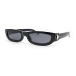 Mod Narrow Rectangular Luxury 20s Cat Eye Plastic Sunglasses