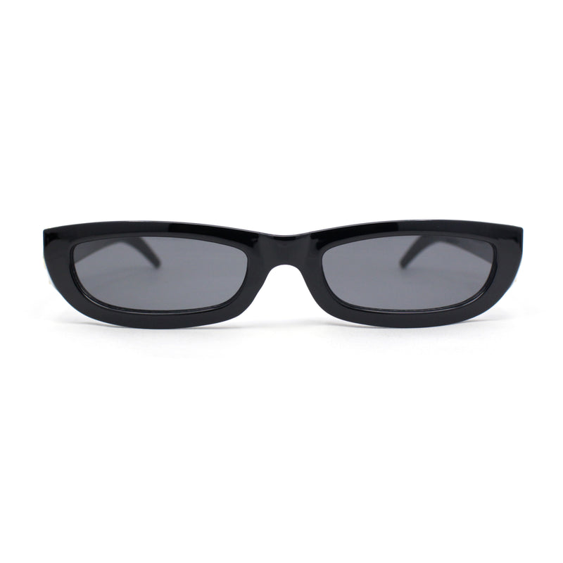 Mod Narrow Rectangular Luxury 20s Cat Eye Plastic Sunglasses