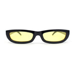 Mod Narrow Rectangular Luxury 20s Cat Eye Plastic Sunglasses