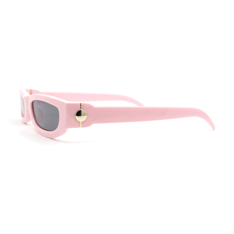 Mod Narrow Rectangular Luxury 20s Cat Eye Plastic Sunglasses