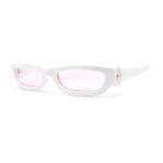 Mod Narrow Rectangular Luxury 20s Cat Eye Plastic Sunglasses