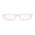 Mod Narrow Rectangular Luxury 20s Cat Eye Plastic Sunglasses