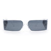 Squared Rectangle Thick Temple Side Arm Visor Lens 80s Vibe Plastic Sunglasses