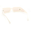 Squared Rectangle Thick Temple Side Arm Visor Lens 80s Vibe Plastic Sunglasses