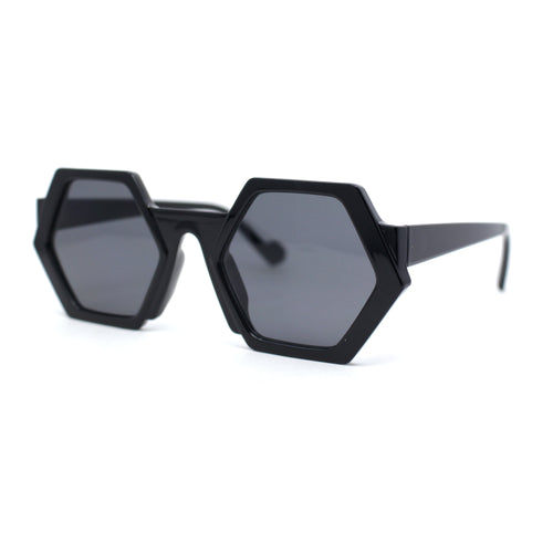 Womens Retro Chic Octagonal Plastic Mod Fashion Sunglasses
