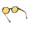 Womens Retro Chic Octagonal Plastic Mod Fashion Sunglasses