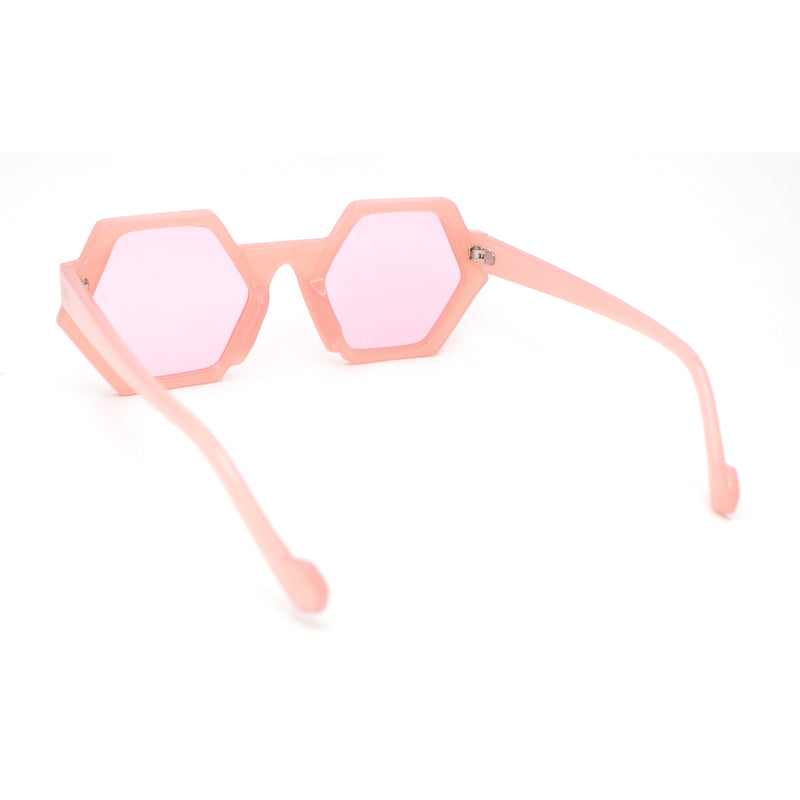 Womens Retro Chic Octagonal Plastic Mod Fashion Sunglasses