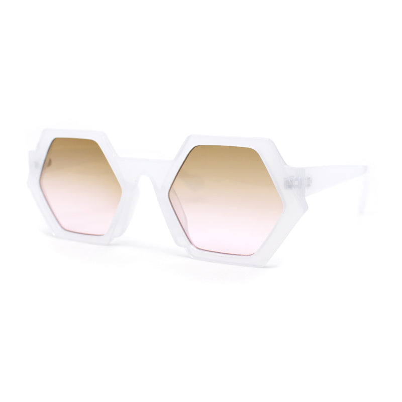 Womens Retro Chic Octagonal Plastic Mod Fashion Sunglasses