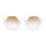 Womens Retro Chic Octagonal Plastic Mod Fashion Sunglasses