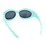 Womens Rhinestone Jewel Lens Trim Sport Wrap Flaming Plastic Sunglasses