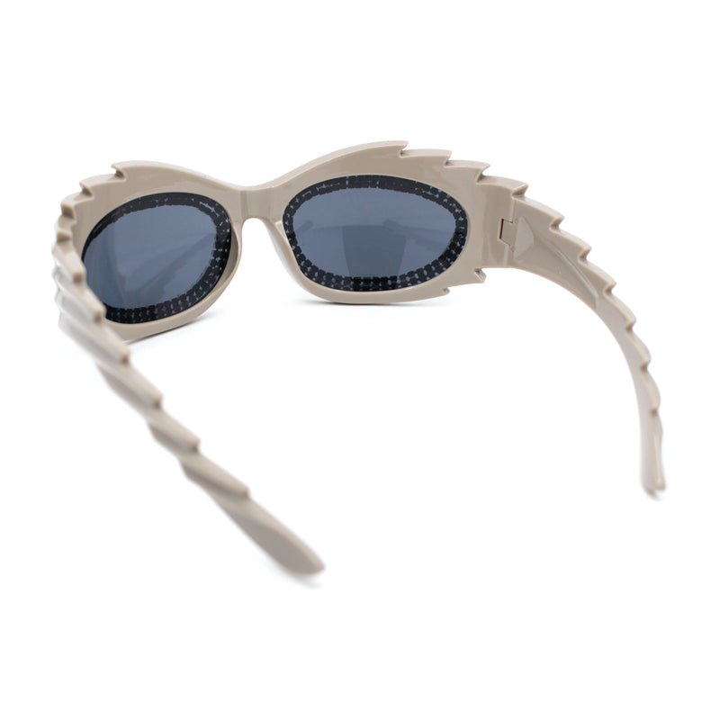 Womens Rhinestone Jewel Lens Trim Sport Wrap Flaming Plastic Sunglasses