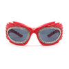 Womens Rhinestone Jewel Lens Trim Sport Wrap Flaming Plastic Sunglasses