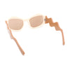 Womens Mod Angular Brow Cat Eye Thick Wavy Arm Plastic Sunglasses