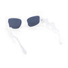 Womens Mod Angular Brow Cat Eye Thick Wavy Arm Plastic Sunglasses