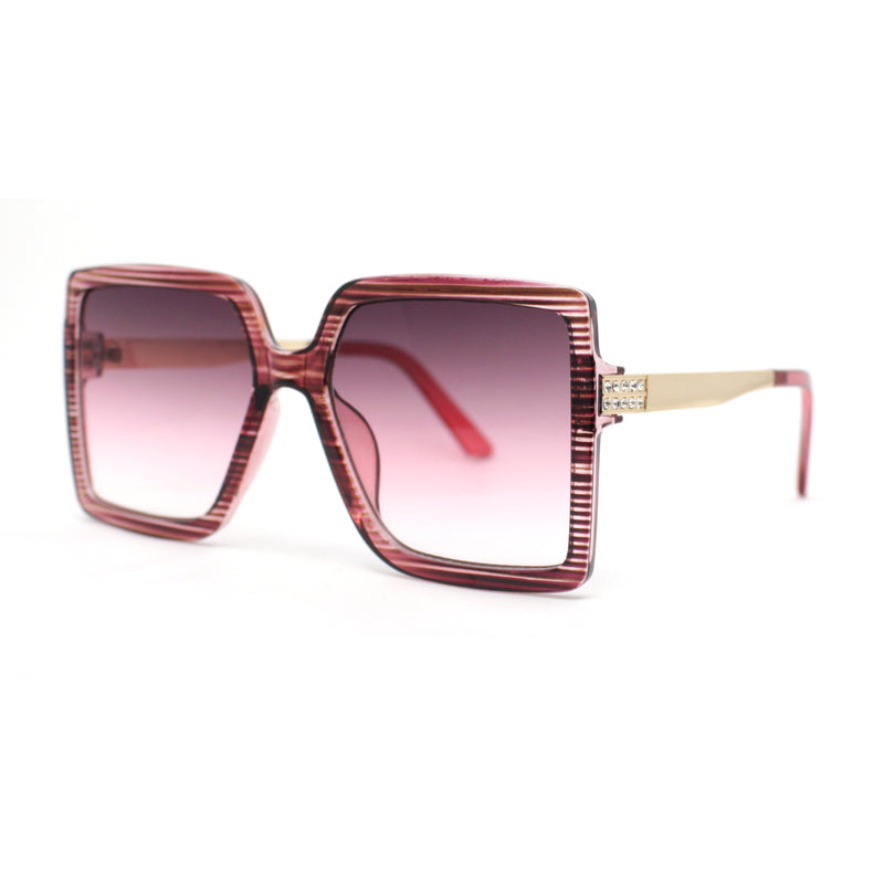 Womens Designer Fashion Rhinestone Bling Butterfly Rectangle Diva Sunglasses