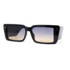 Womens Mod Rectangle Cat Eye Sleek Minimal Plastic Sunglasses