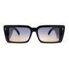 Womens Mod Rectangle Cat Eye Sleek Minimal Plastic Sunglasses