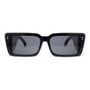 Womens Mod Rectangle Cat Eye Sleek Minimal Plastic Sunglasses