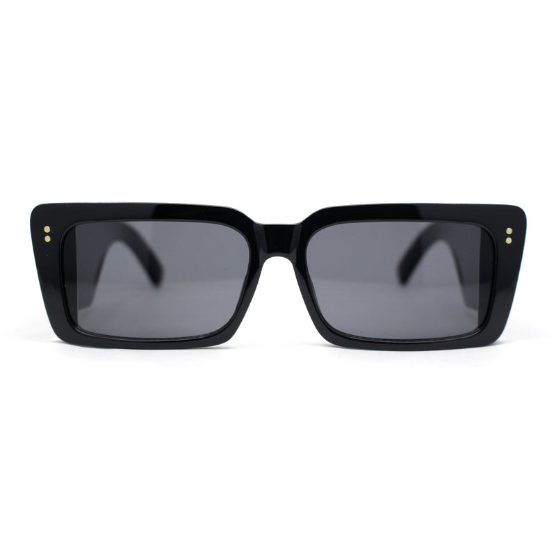 Womens Mod Rectangle Cat Eye Sleek Minimal Plastic Sunglasses