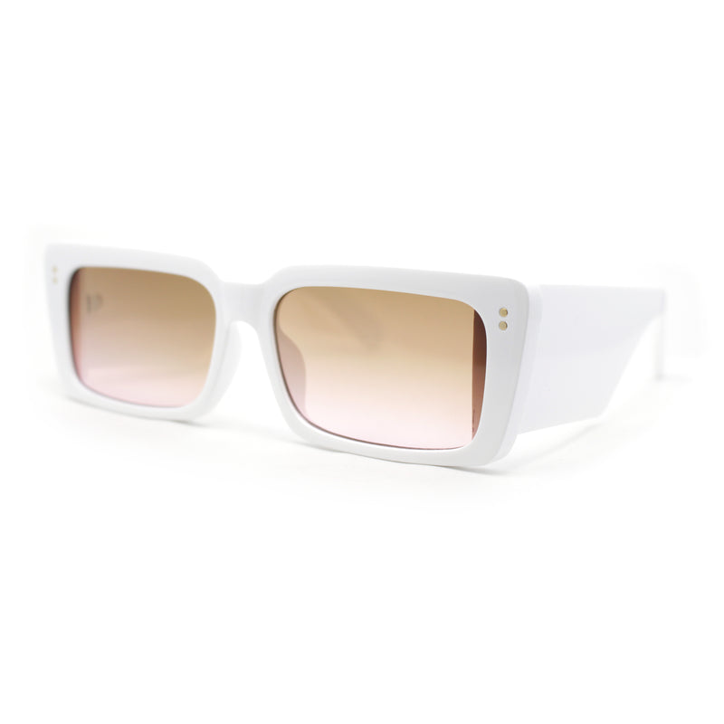 Womens Mod Rectangle Cat Eye Sleek Minimal Plastic Sunglasses