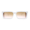 Womens Mod Rectangle Cat Eye Sleek Minimal Plastic Sunglasses