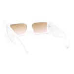 Womens Mod Rectangle Cat Eye Sleek Minimal Plastic Sunglasses
