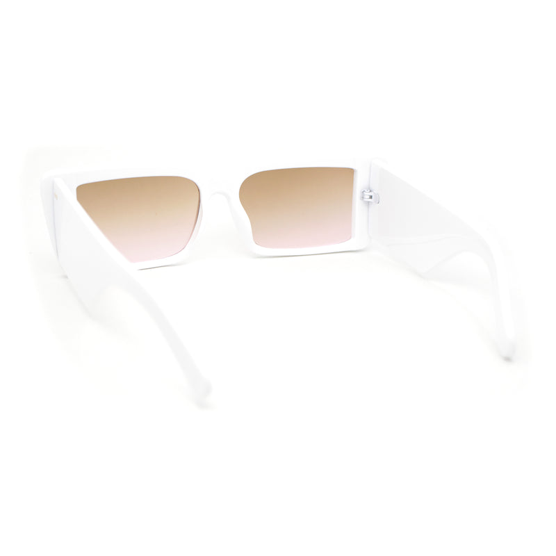 Womens Mod Rectangle Cat Eye Sleek Minimal Plastic Sunglasses