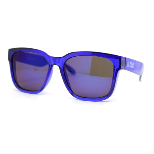 Kush Color Mirror Mens Sport Horn Rim Rectangle Plastic Sunglasses