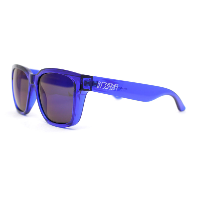 Kush Color Mirror Mens Sport Horn Rim Rectangle Plastic Sunglasses