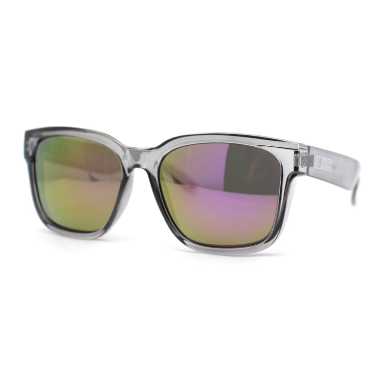 Kush Color Mirror Mens Sport Horn Rim Rectangle Plastic Sunglasses