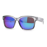 Kush Color Mirror Mens Sport Horn Rim Rectangle Plastic Sunglasses