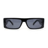 Mod Retro Narrow Rectangle Flat Top Plastic Buckle Jewel Hinge Sunglasses