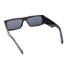 Mod Retro Narrow Rectangle Flat Top Plastic Buckle Jewel Hinge Sunglasses