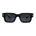 Womens Mod Narrow Rectangle Thick Plastic Horn Rim Sunglasses