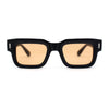 Womens Mod Narrow Rectangle Thick Plastic Horn Rim Sunglasses