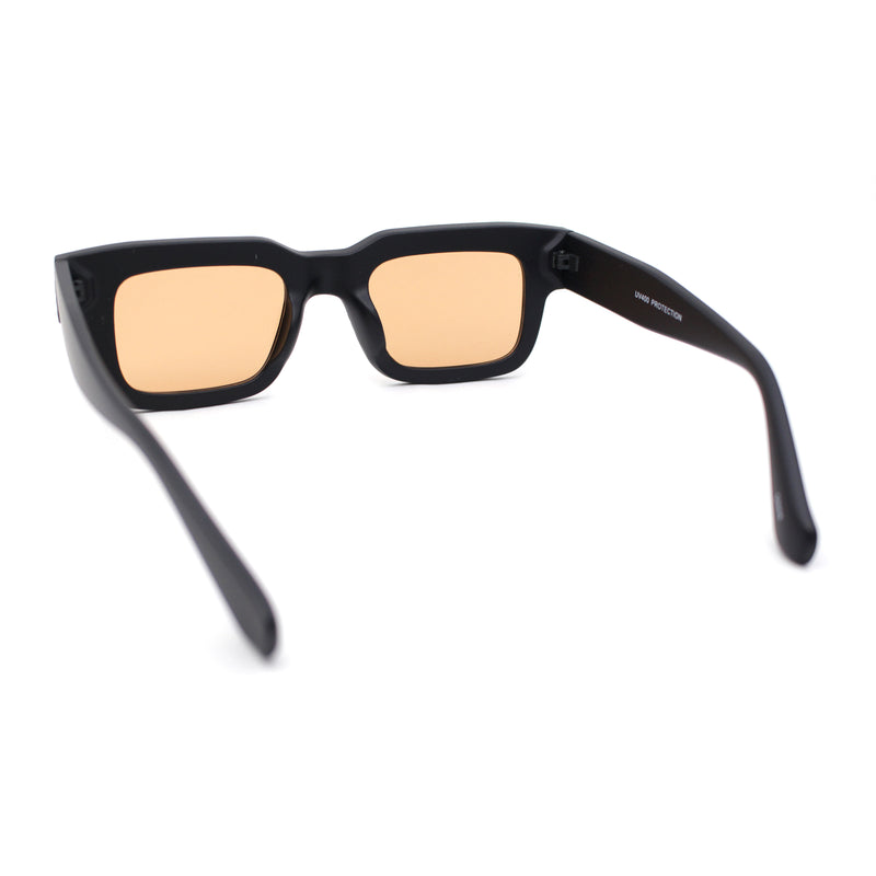 Womens Mod Narrow Rectangle Thick Plastic Horn Rim Sunglasses