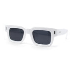 Womens Mod Narrow Rectangle Thick Plastic Horn Rim Sunglasses