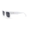 Womens Mod Narrow Rectangle Thick Plastic Horn Rim Sunglasses