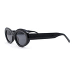 Womens Iconic Mod Thick Plastic Oval Round Classic Sunglasses