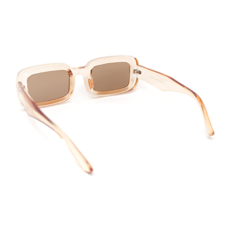 Womens Classy Mod Fashion Thick Plastic Iconic Rectangle Sunglasses