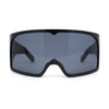 XL Oversized Shield Rectangle Super Thick Temple Plastic Sport Sunglasses