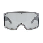 XL Oversized Shield Rectangle Super Thick Temple Plastic Sport Sunglasses