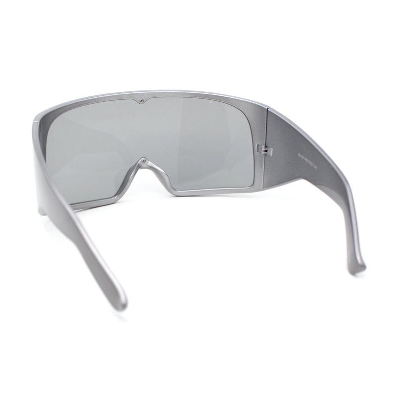 XL Oversized Shield Rectangle Super Thick Temple Plastic Sport Sunglasses