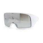 XL Oversized Shield Rectangle Super Thick Temple Plastic Sport Sunglasses