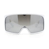 XL Oversized Shield Rectangle Super Thick Temple Plastic Sport Sunglasses