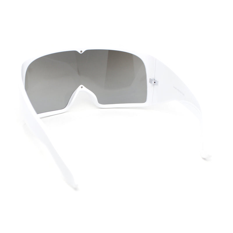 XL Oversized Shield Rectangle Super Thick Temple Plastic Sport Sunglasses