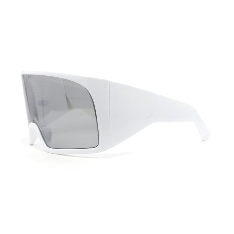 XL Oversized Shield Rectangle Super Thick Temple Plastic Sport Sunglasses